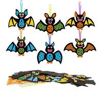 DKINY 12 pezzi pipistrello per bambini, set creativi stagionali e artigianato, per il fai da te, Halloween, pipistrello, fai da te, decorazioni per bambini