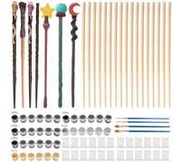DKINY 24 Bacchetta Magica Craft Set Bambini Mago Bacchette magiche con Colori Mago Bacchetta di Legno per l'artigianato Set creativi Craft Supplies Fai da Te Regalo Magico per Ragazzo Ragazza