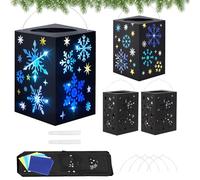 DKINY 4 Kit Fai Da Te Lanterna Invernale di Carta Modello Fiocco Neve con Colla Lanterna Creativa per Bambini Attività Invernale Natale Tempo Libero Creativo