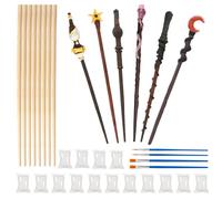 DKINY 8 bacchette di legno da mago per bambini, bacchetta di legno da mago per l'artigianato e la pittura, set creativo di forniture per l'artigianato, regalo di bacchetta magica fai da te per ragazzo