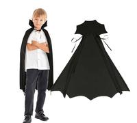 DKINY Mantello Vampiro Bambini Mantello Dracula con Colletto Mantello Magico Nero Diavolo Demoni Malefici Fantasmi Cosplay Capo Cappotto per Ragazzo Ragazze Carnevale Halloween Gioco di Ruolo