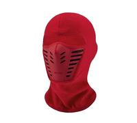 DKJAHSEK 2 pezzi maschera da motociclista collo termico maschere a pieno facciale mantieni caldo passamontagna equitazione sci invernale visiera antivento(Red)