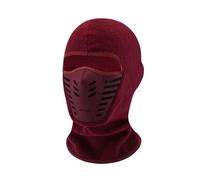 DKJAHSEK 2 pezzi maschera da motociclista collo termico maschere a pieno facciale mantieni caldo passamontagna equitazione sci invernale visiera antivento(Dark red)