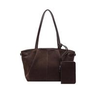 DKJAHSEK Borsa Camoscio Borsa a tracolla in pelle scamosciata da donna con tasca interna, borsa da ascella con cerniera, borsa a mano, borsa a tracolla tinta unita(Coffee)