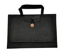DKJAHSEK Borsa Computer Borsa sottile in PU for laptop da lavoro for MacBook da 13-16", impermeabile, con multitasche e design leggero.(Lightweight Black,13")