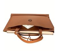 DKJAHSEK Borsa Computer Borsa sottile in PU for laptop da lavoro for MacBook da 13-16", impermeabile, con multitasche e design leggero.(Lightweight Borwn,13")