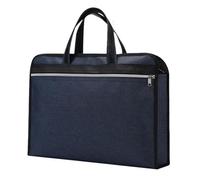 DKJAHSEK Borsa Computer Valigetta da lavoro a doppio strato addensata Borsa multifunzionale con cerniera impermeabile Tinta unita Accessori for pacchetti di grande capacità(Dark Blue)