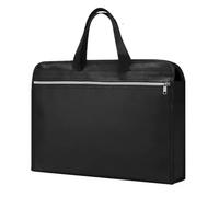 DKJAHSEK Borsa Computer Valigetta da lavoro a doppio strato addensata Borsa multifunzionale con cerniera impermeabile Tinta unita Accessori for pacchetti di grande capacità(Black)