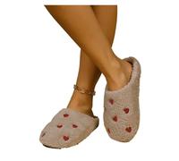 DKJAHSEK Calde e comode pantofole da donna for la casa, fondo piatto, scarpe for l'amore, for interni in inverno, soggiorno, testa legata per uso interno ed esterno(Khaki,38-39)