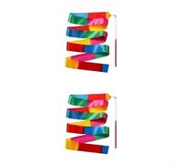 DKJAHSEK Nastro Ginnastica Ritmica 200 cm di Nastri Lunghi for Ginnastica Ritmica for Danza Artistica e Ginnastica(Flame)