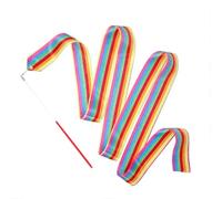 DKJAHSEK Nastro Ginnastica Ritmica Nastro colorato for Ginnastica Artistica con Asta, Giocattolo Sportivo da Esterno for Danza e Performance(4m Rainbow)