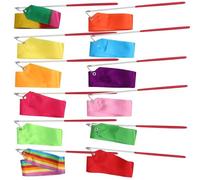 DKJAHSEK Nastro Ginnastica Ritmica Nastro for Ginnastica Ritmica con Bastoncini for Bambini Che Ballano Stelle filanti Asta for Ginnastica.