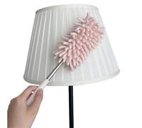 DKJAHSEK Spolverino per Polvere Spolverino telescopico e Allungato in Microfibra, Spazzola for la Polvere Domestica, Filo di Acciaio Inossidabile, Pulizia del soffitto Multifunzionale(Pink)