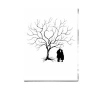 DKJAHSEK Tree di Impronta Digitale Eventi di Fidanzamento Bomboniera Matrimonio Albero Tela Dipinto Ospite Impronta Digitale Firma Libro Amante Regalo di Anniversario(Color018,20x30cm 1set inkpad)