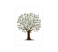 DKJAHSEK Tree di Impronta Digitale Libro degli Ospiti di Nozze Albero di Impronte digitali Tela Wall Art Poster Regalo Firma Matrimonio Souvenir for la Festa De(Color04,40x50cm)