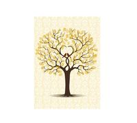 DKJAHSEK Tree di Impronta Digitale Libro degli Ospiti di Nozze Albero di Impronte digitali Tela Wall Art Poster Regalo Firma Matrimonio Souvenir for la Festa De(Color02,50x70cm)