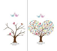 DKJAHSEK Tree di Impronta Digitale Matrimonio Fingerprint Tree Canvas Painting Libro degli Ospiti Fai da Te for la Decorazione della Festa(Color05,35x50cm 14x20inch)