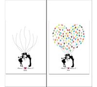 DKJAHSEK Tree di Impronta Digitale Matrimonio Fingerprint Tree Canvas Painting Libro degli Ospiti Fai da Te for la Decorazione della Festa(Color04,40x60cm 16x24inch)