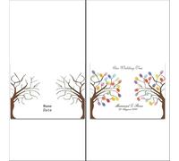 DKJAHSEK Tree di Impronta Digitale Matrimonio Fingerprint Tree Canvas Painting Libro degli Ospiti Fai da Te for la Decorazione della Festa(Color06,35x50cm 14x20inch)