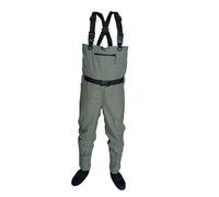DKJAHSEK Waders Pesca Pesca a Mosca Bambini e Adulti Trampolieri Piede in Neoprene for Uomo Caccia alla zattera Ad Asciugatura Rapida Impermeabile e Traspirante(Green M)
