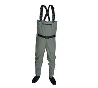 DKJAHSEK Waders Pesca Pesca a Mosca Bambini e Adulti Trampolieri Piede in Neoprene for Uomo Caccia alla zattera Ad Asciugatura Rapida Impermeabile e Traspirante(Green S)