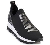DKNY Abbi Knit Slip on Sneaker with Logo, Scarpe da Ginnastica Donna, Nero e Bianco, 38 EU