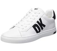 DKNY Abeni Lace-up Sneakers in Pelle, Scarpe da Ginnastica Donna, Brght WT BK, 37.5 EU