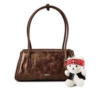 DKNY Amelie Borsa a spalla Vera Pelle 33 cm marrone