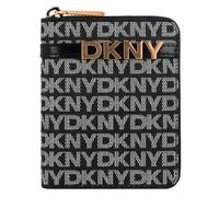 DKNY Avril Small Zip Around Wallet, Billfold da Donna, Logo Nero e Nero, s
