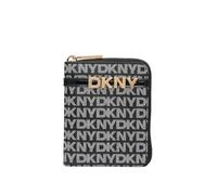 DKNY Avril Small Zip Around Wallet, Billfold da Donna, Logo Nero e Nero, s