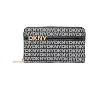 DKNY Avril Zip Around Wallet, Billfold da Donna, Logo Nero e Nero, L
