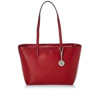 DKNY Bryant Medium Leather Tote Bag, Custodia per Donna, Rosso Chiaro, Taglia Unica