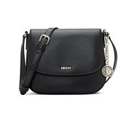 DKNY Bryant Park Small Leather Saddle Crossbody Bag, Donna, Nero/Oro, Taglia Unica
