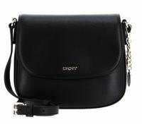 DKNY Bryant Park Small Leather Saddle Crossbody Bag, Donna, Nero/Oro, Taglia Unica