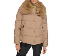 DKNY Bttndwn W/ff Collar Camel Taglia: M | Giacche in ecopelliccia Outlet | Donna | Marrone