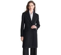 DKNY Buttondown Wool Coat Cappotto, Nero, L Donna