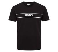 DKNY Cavaliers - Maglietta Nera da Uomo, 100% Cotone, Comoda e Traspirante, Scollo Rotondo, Maniche Corte, vestibilità Regolare, Nero, L