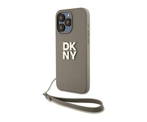 DKNY Cinghia e retro rinforzato CUSTODIA CON CORDINO per Apple iPhone 15 Pro, Beige