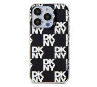 DKNY, Cover protettiva per iPhone 15 Pro con motivo a piastrelle, Nero