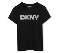 DKNY D62405 T-Shirt, Nero, 12 Anni Bambine e Ragazze