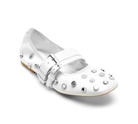 DKNY Davey-Ballet Flat, Balletto Piatto Donna, Bianco, 38 EU