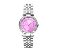 DKNY DK1L042M0045 Essential Glitz Watch Set orologio da donna con cinturino per gioielli, cassa in acciaio inox color argento, quadrante rosa Sunray, indici di cristallo