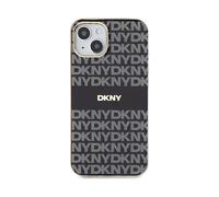 Custodia DKNY iPhone 15 rigida nera righe monocromatiche MagSafe