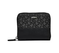 DKNY Donna Vela-SMALL Zip Around Billfold, logo nero e nero