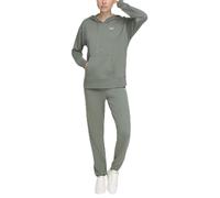 DKNY Felpa con Cappuccio con Logo, Verde Duck, L Donna