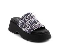 DKNY Idris Skyline-Piattaforma Peep Toe Mule, Donna, Nero Multicolore, 37 EU