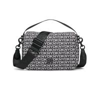 DKNY Jenny Flap Shoulder, 100% Poliestere con Rivestimento in Poliuretano Donna, Logo Nero e Nero, Small
