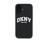Custodia per iPhone 16 DKNY MagSafe in silicone con logo, colore nero