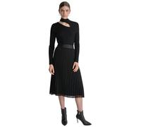 DKNY Long Sleeves Cutout Mock Neck Shirt Maglione, Nero, S Donna