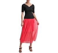 DKNY Maglia con Scollo a V Blouse, Nero, XS Donna